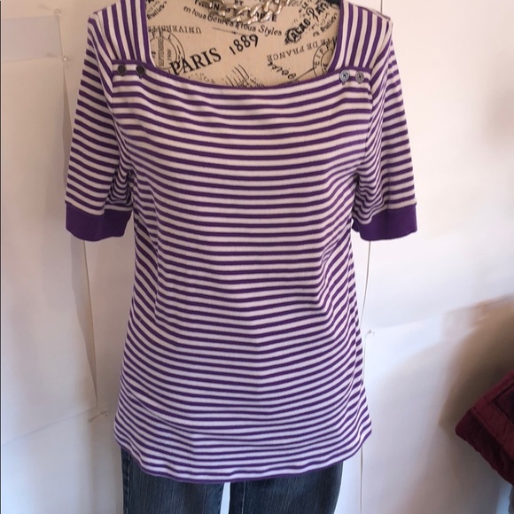 American Living Purple pullover top 100 percent cotton - Picture 4 of 7